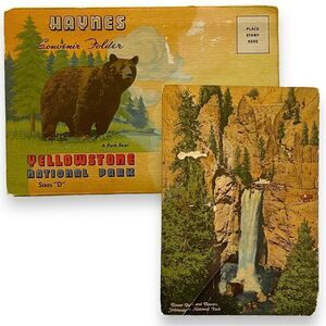 Vintage Haynes Yellowstone Bears Geysers National Park Souvenir Photo Folder